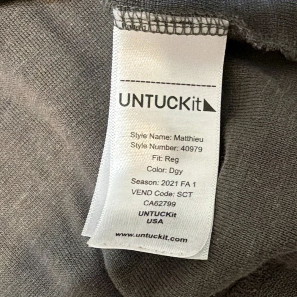 UNTUCKit Matthieu Heavyweight Long-Sleeve Polo Shirt gray Regular Fit Mens XL